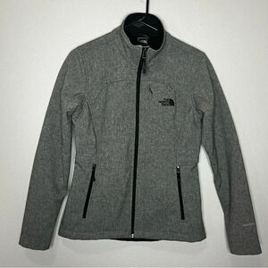 The North Face Zip Up Windwall Jacket Women Small Gray Waterproof Fleece Lined